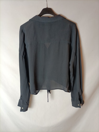 NICOLI. Blusa gris semitransparente. T M