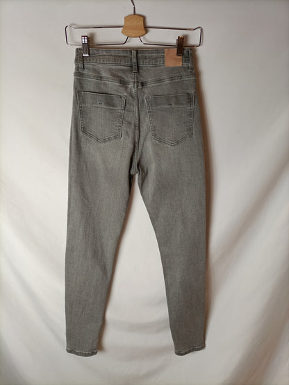 ZARA pantalones pitillo grises T.34