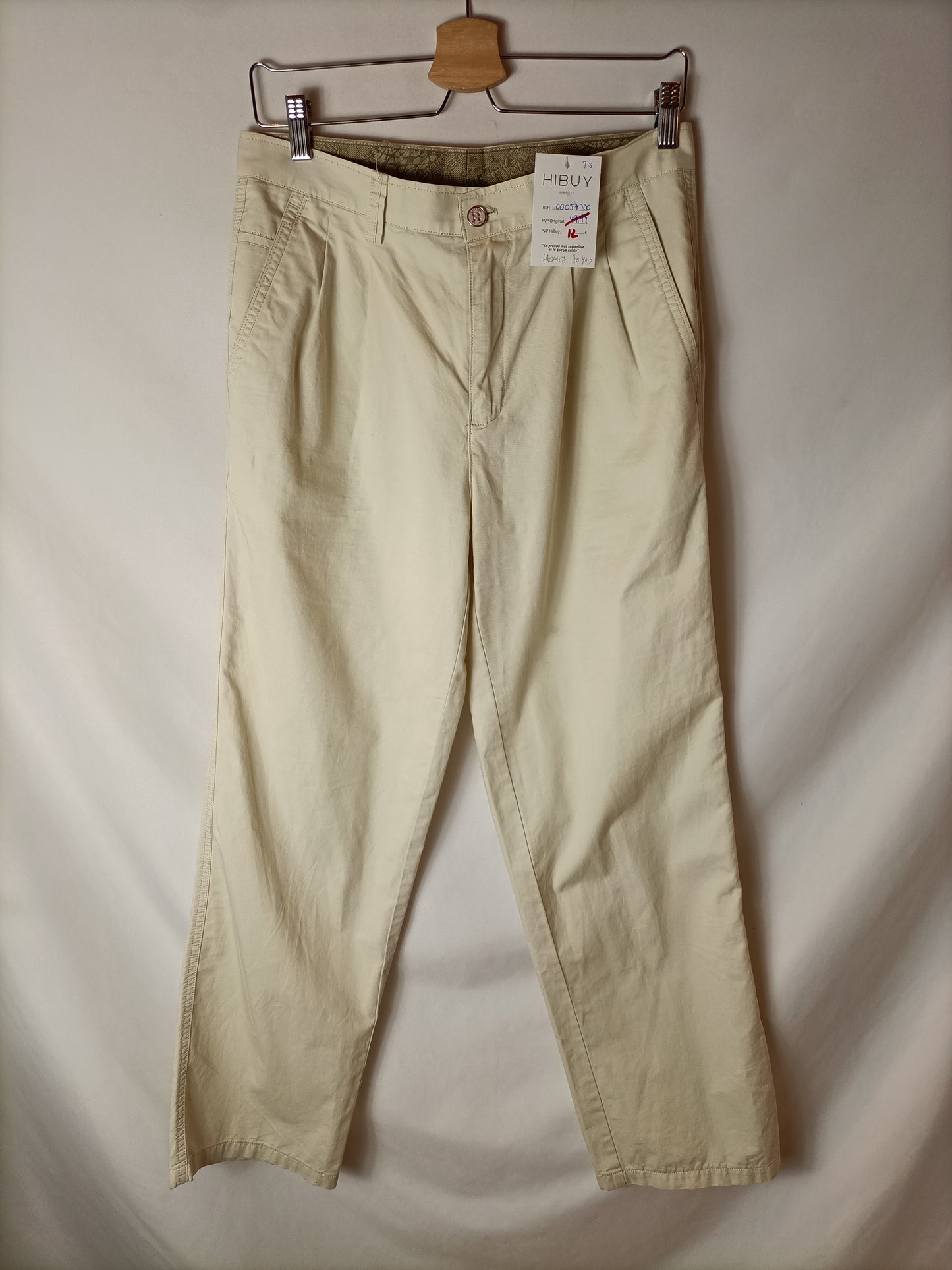 OTRAS. Pantalón beige anchos. T. 38