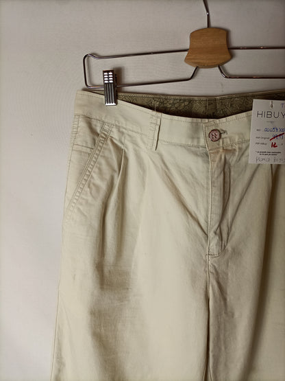 OTRAS. Pantalón beige anchos. T. 38