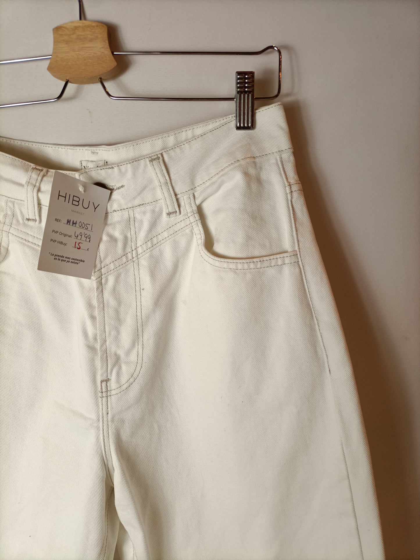 NICOLI. Pantalones blanco roto T.38