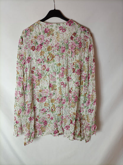 OTRAS. Blusa flores beige T.u(l)