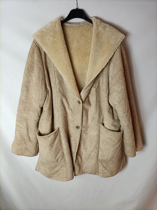 OTHERS. Beige suede coat Tu (m/l)