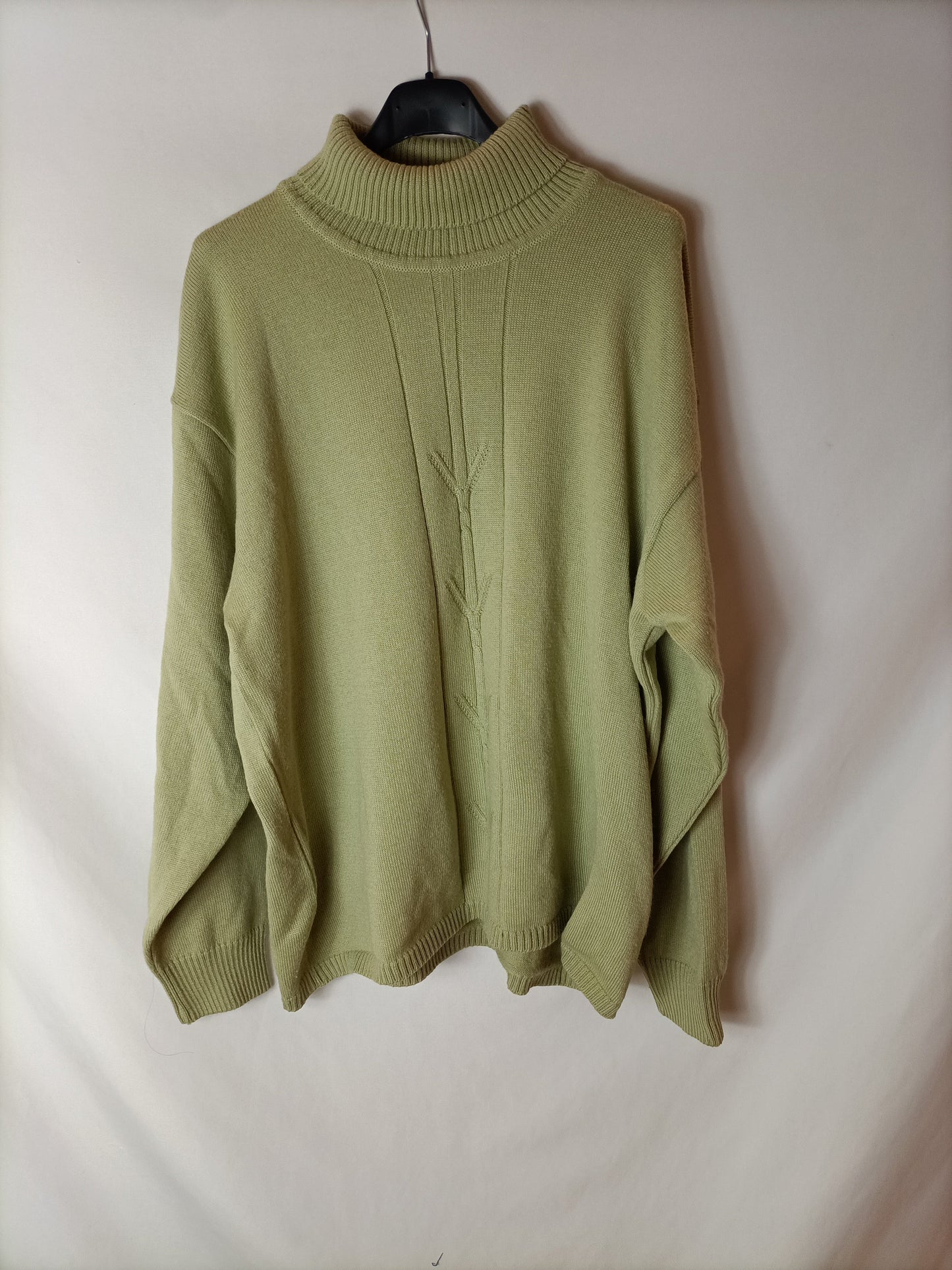 TRICOT. Jersey cuello vuelto verde claro. T L