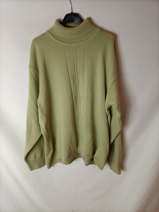 TRICOT. Jersey cuello vuelto verde claro. T L