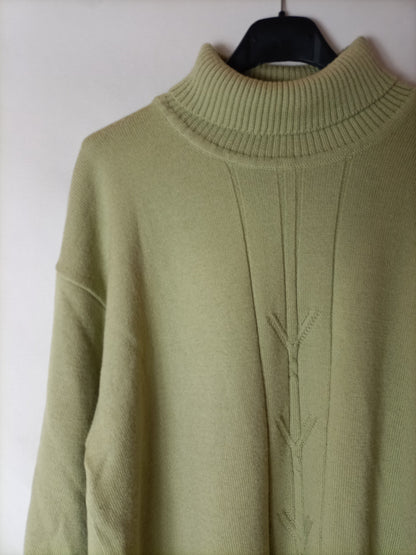 TRICOT. Jersey cuello vuelto verde claro. T L