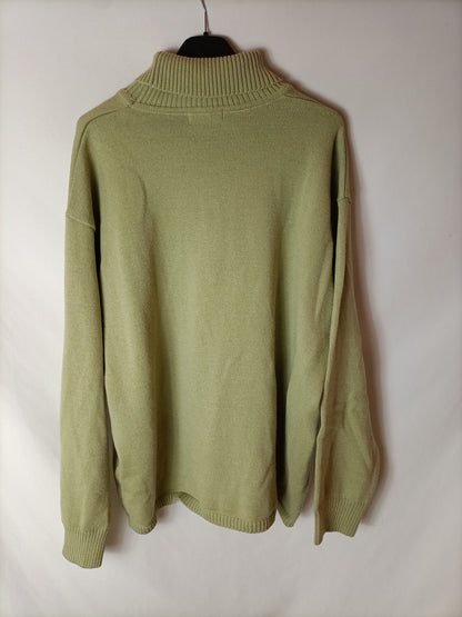 TRICOT. Jersey cuello vuelto verde claro. T L