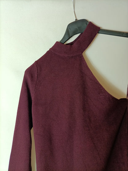 MANGO. Jersey fino entallado asimétrico. T XS