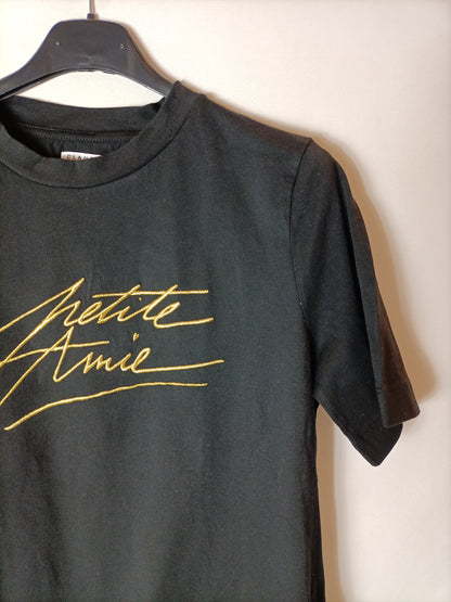 CLAUDIE PIERLOT. Black embroidered t-shirt T.1(s)