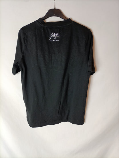 CLAUDIE PIERLOT. Black embroidered t-shirt T.1(s)