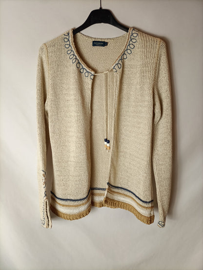 PATCHWORK. Jersey abierto bordado T.l