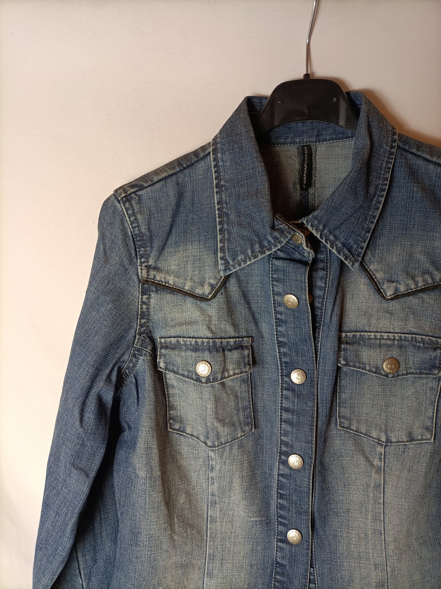 NAF NAF. Camisa vaquera vintage T.l(s)