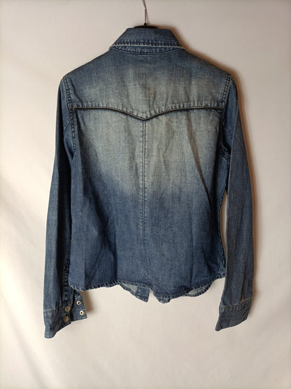 NAF NAF. Camisa vaquera vintage T.l(s)