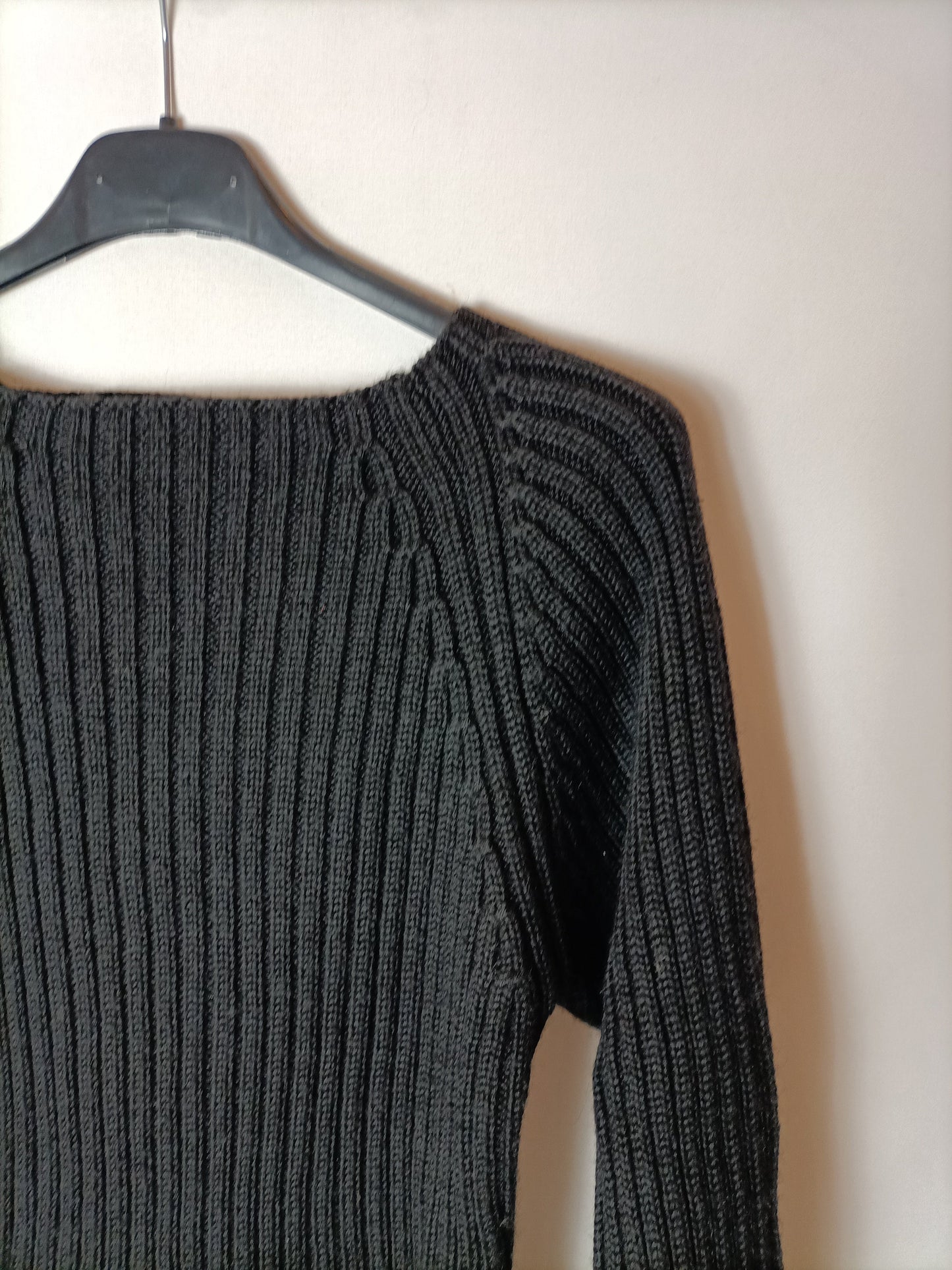 OTRAS.Jersey negro canalé T.m