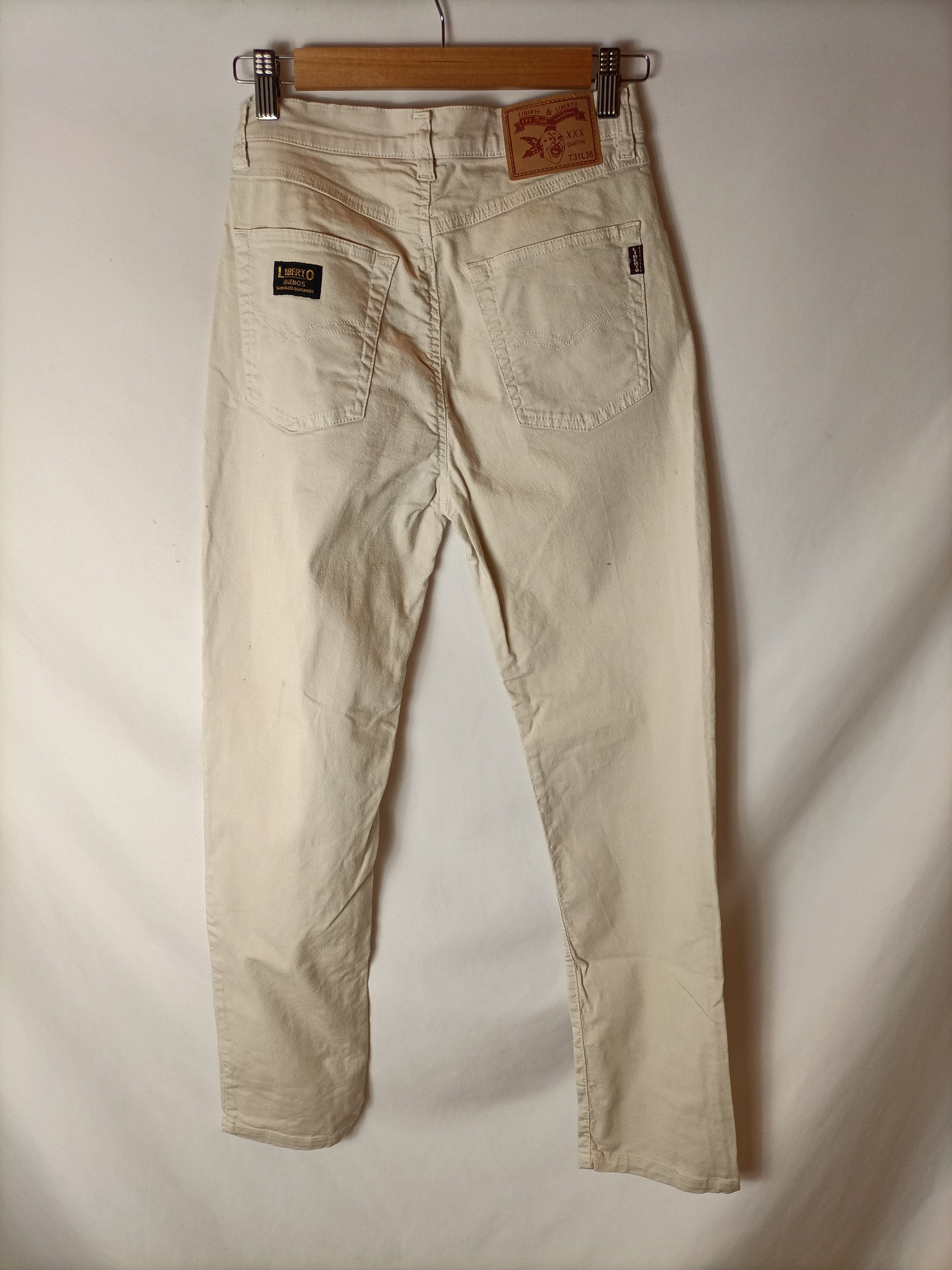 Pantalón denim beige – Hibuy market - Main Image