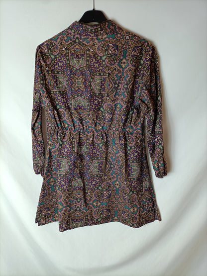 FORMULA YOUNG. Printed caftan-style blouse. Size 42