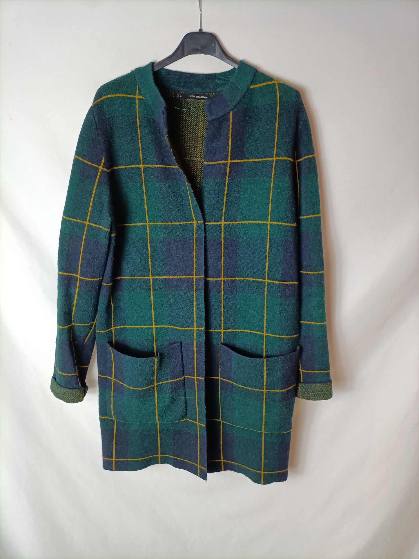 SFERA. Chaqueta larga verde botella. T M