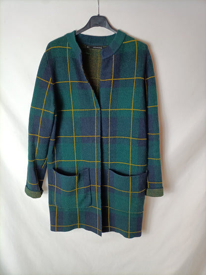 SFERA. Chaqueta larga verde botella. T M