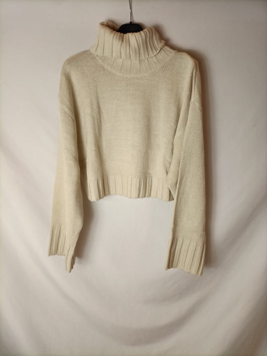 H&M. Jersey corto cuello vuelto. T M