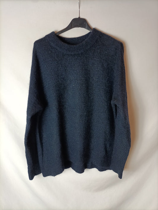 H&M. Jersey azul marino hilos brillo. T M