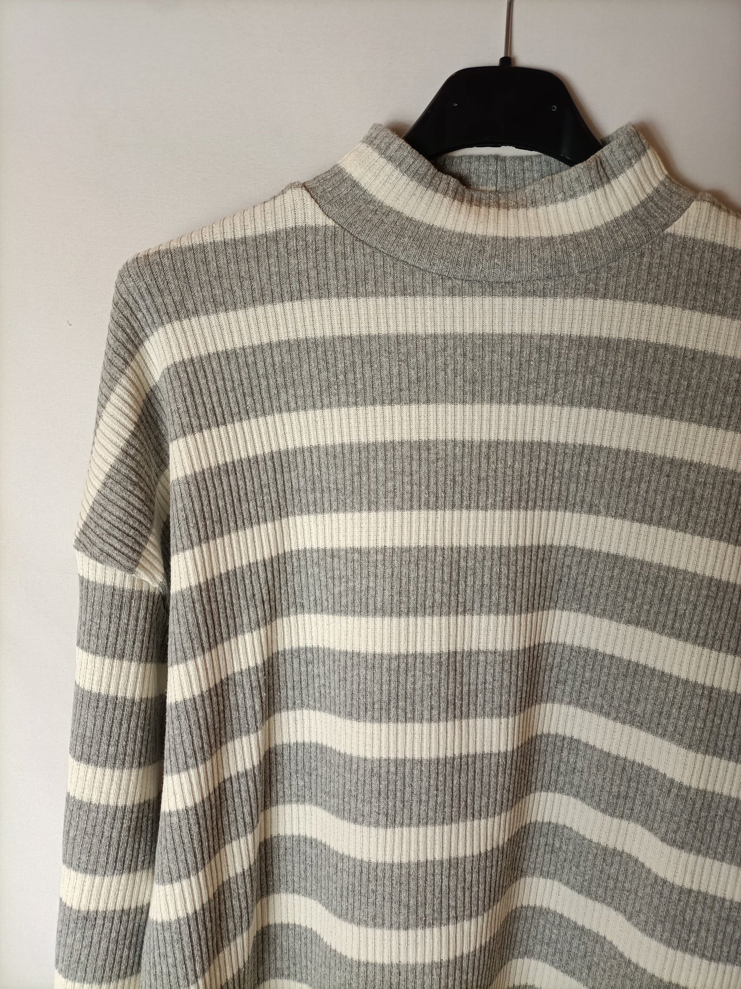 STRADIVARIUS. Striped ribbed sweater. T.S.