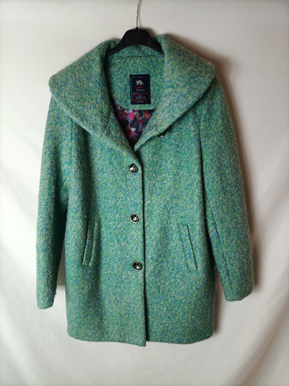 OLD TAYLOR. Abrigo jaspeado azul y verde T.42