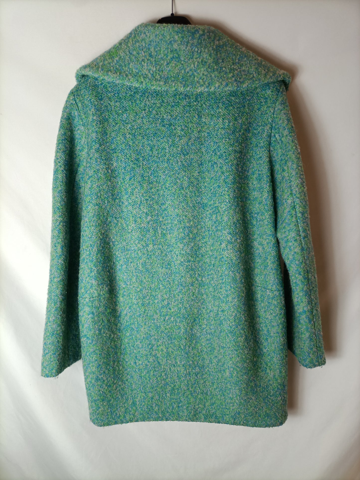 OLD TAYLOR. Abrigo jaspeado azul y verde T.42