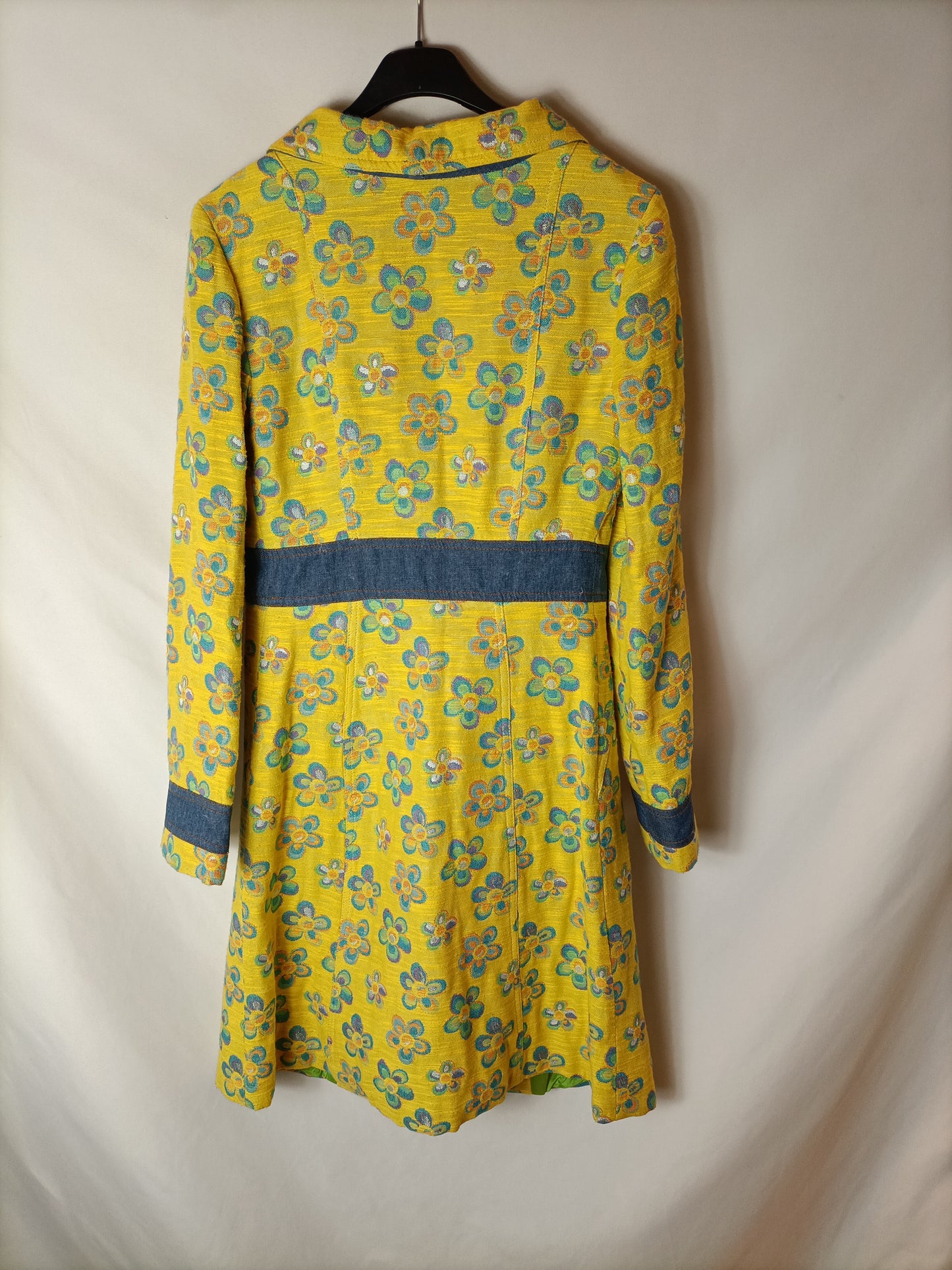 DOLCE&amp;GABANA. Yellow floral coat S.xs/s