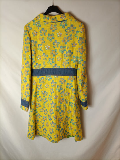 DOLCE&amp;GABANA. Yellow floral coat S.xs/s
