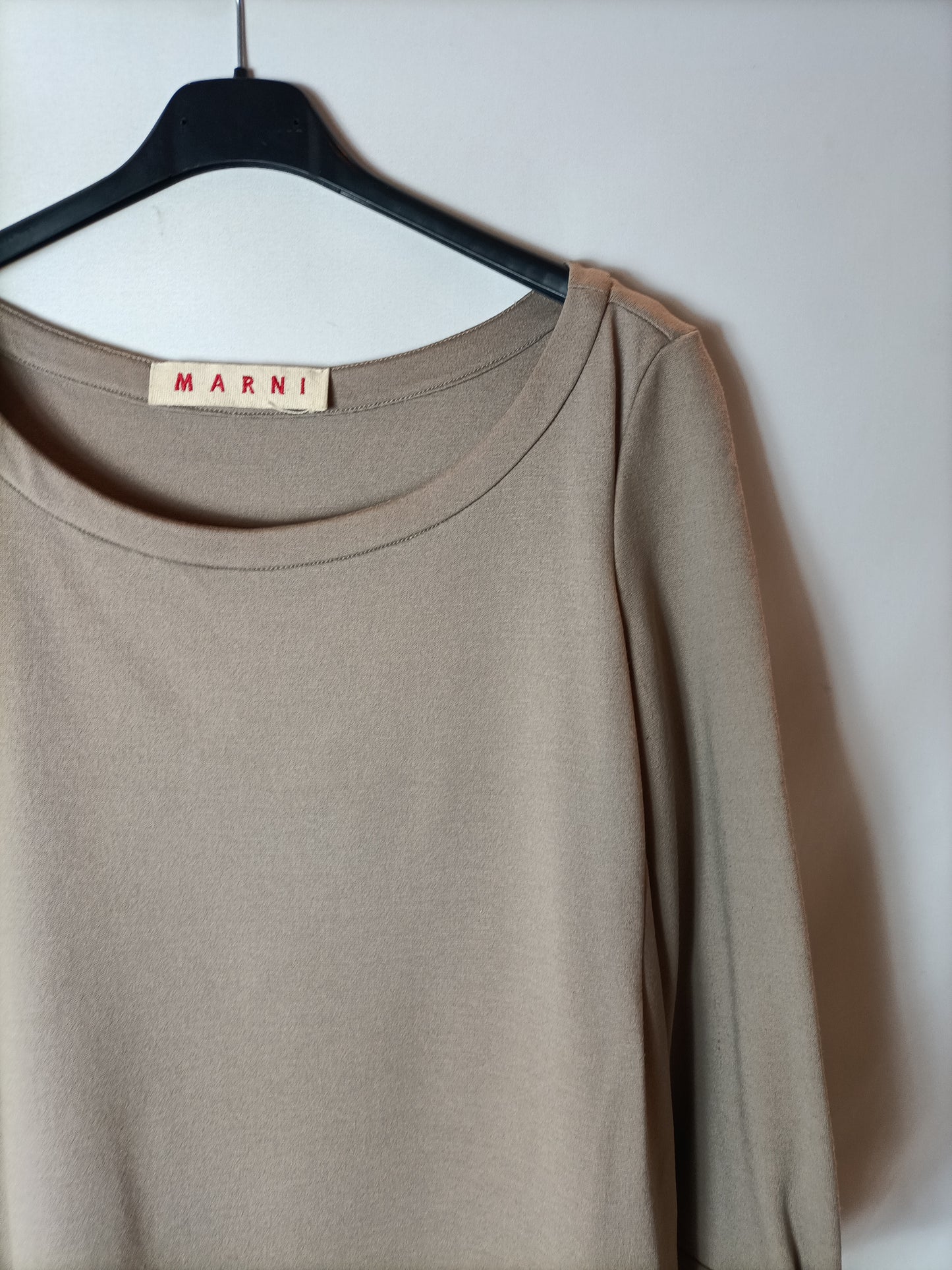 MARNI. Elastic beige dress T.38