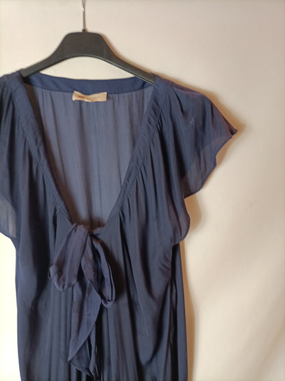 VANESSA BRUNO. Blue silk dress T.36