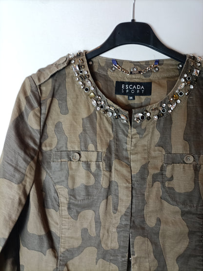 ESCADA SPORT. Beaded camouflage jacket size 34