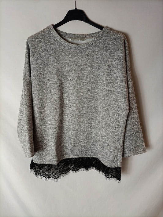 SENSE. Grey lace sweater Your(s)