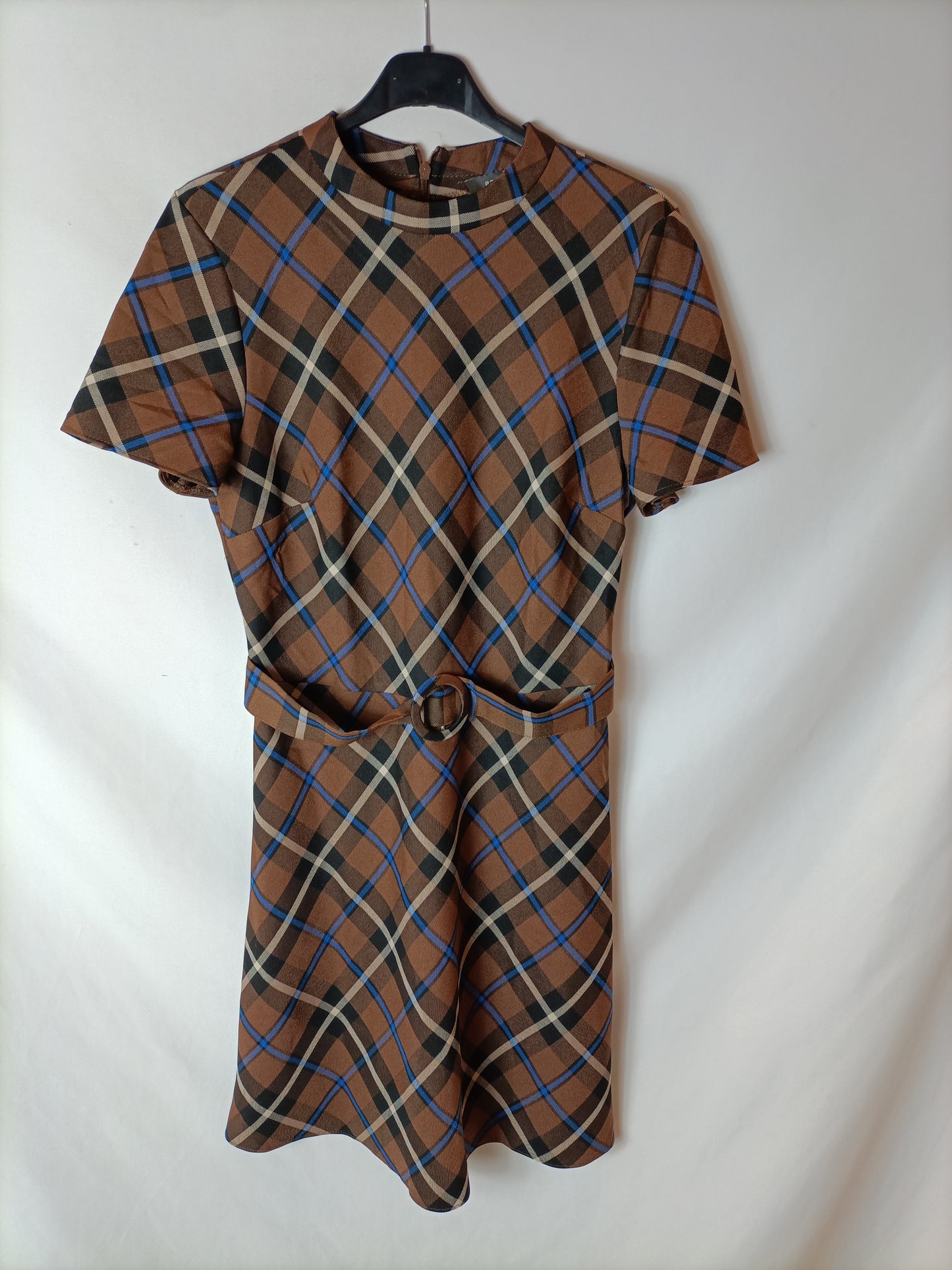 PRIMARK. Brown checked dress size 40