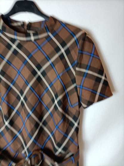 PRIMARK. Brown checked dress size 40