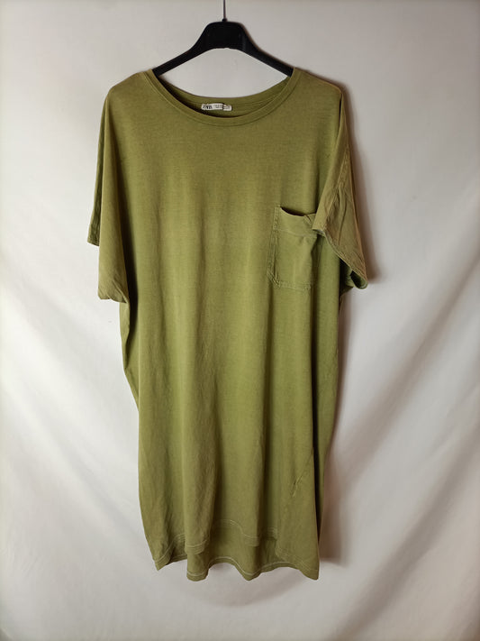 ZARA. Vestido verdes oversized T.m