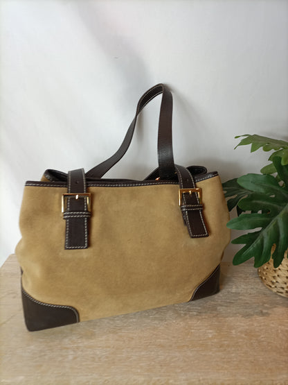 OTRAS. Bolso doble textura marrón (tara)