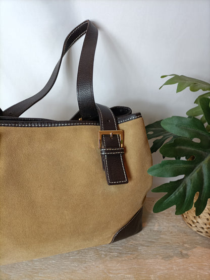 OTRAS. Bolso doble textura marrón (tara)