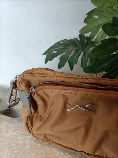 BIMBA Y LOLA. Camel waterproof fabric bag (tara)