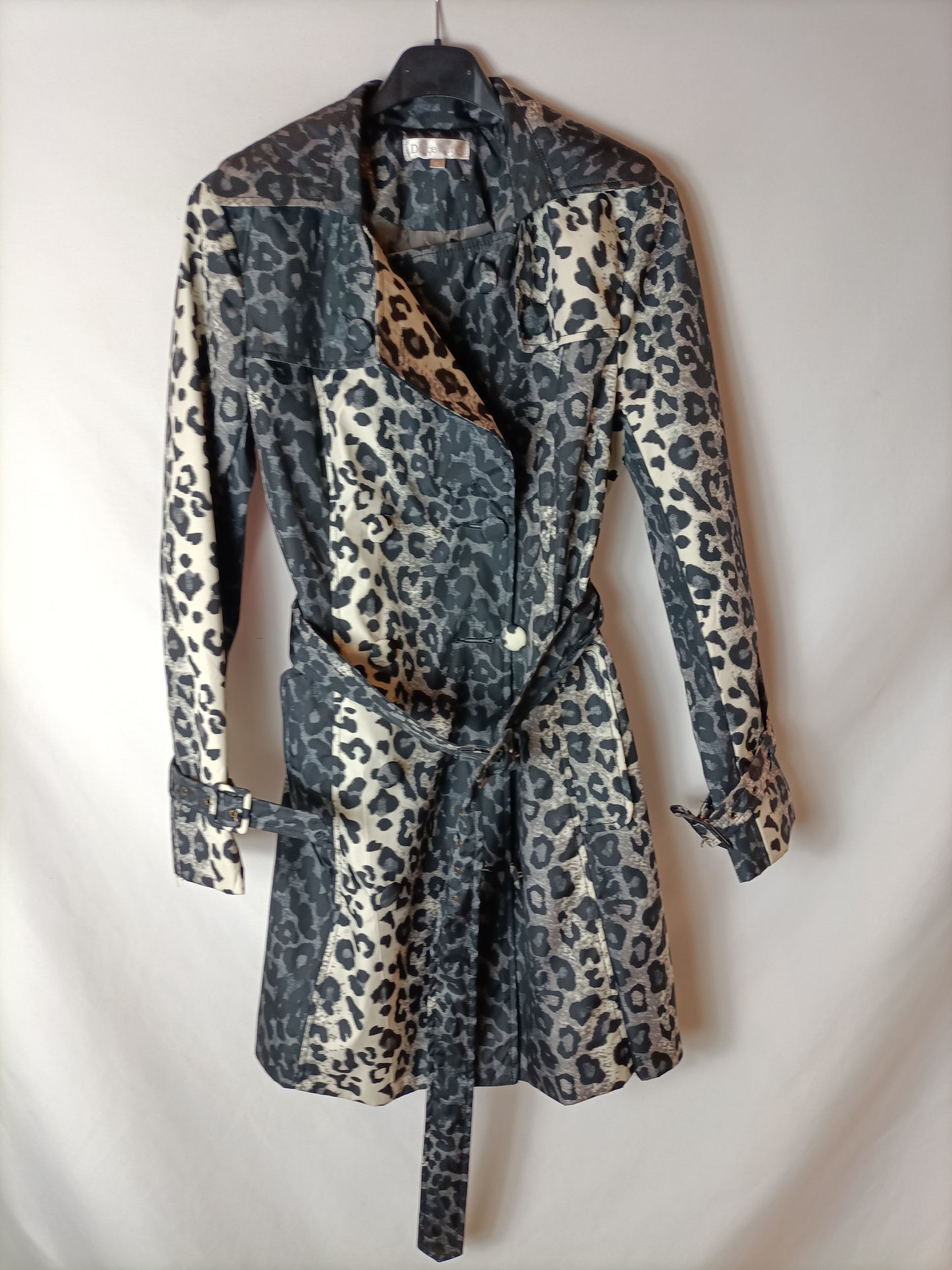 DOLCE VITTA. Animal print trench coat. T XL (S/M)