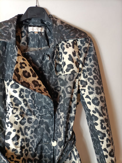 DOLCE VITTA. Animal print trench coat. T XL (S/M)