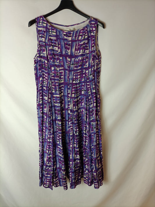 MANGO. Vestido estampado fluido. T M