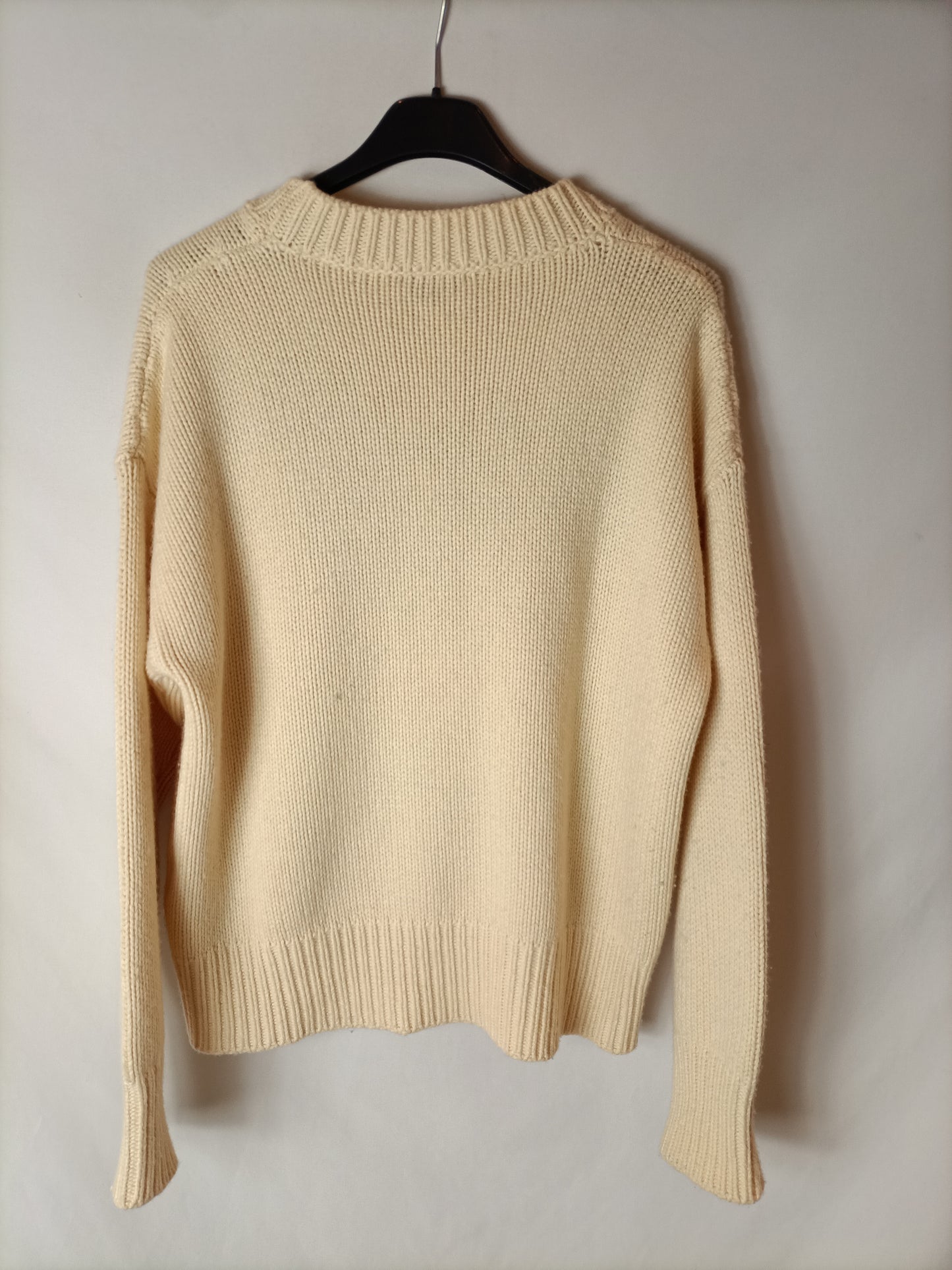 SANDRO. Jersey beige dibujo T.s