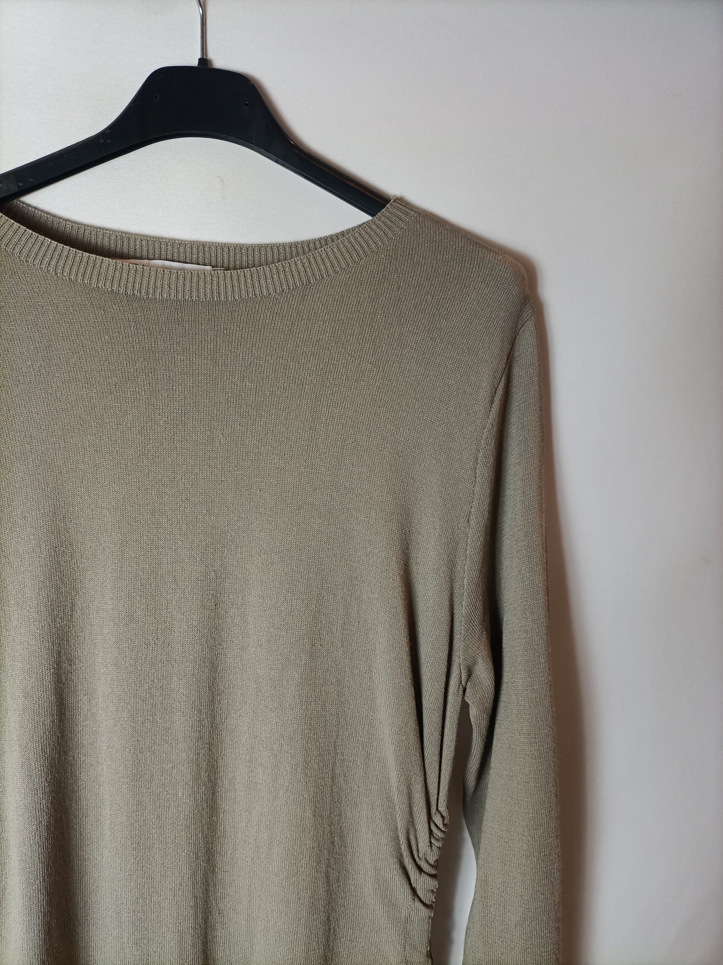 ZARA. Beige dress with Ts slits