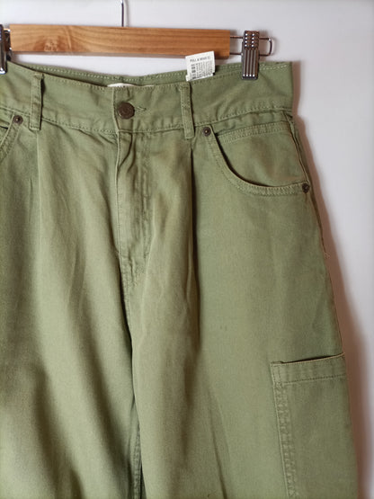 PULL&amp;BEAR. Green wide-leg trousers, size 36