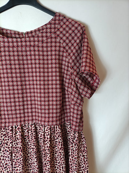 TOPSHOP. Vestido corto estampado T.38