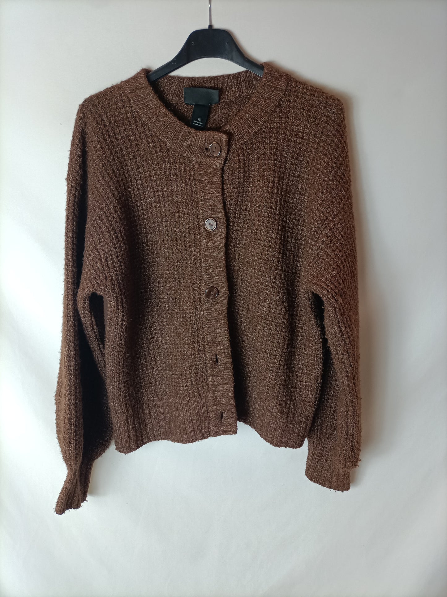 MONKI. Heathered brown cardigan T.xs