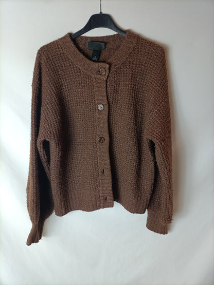 MONKI. Heathered brown cardigan T.xs