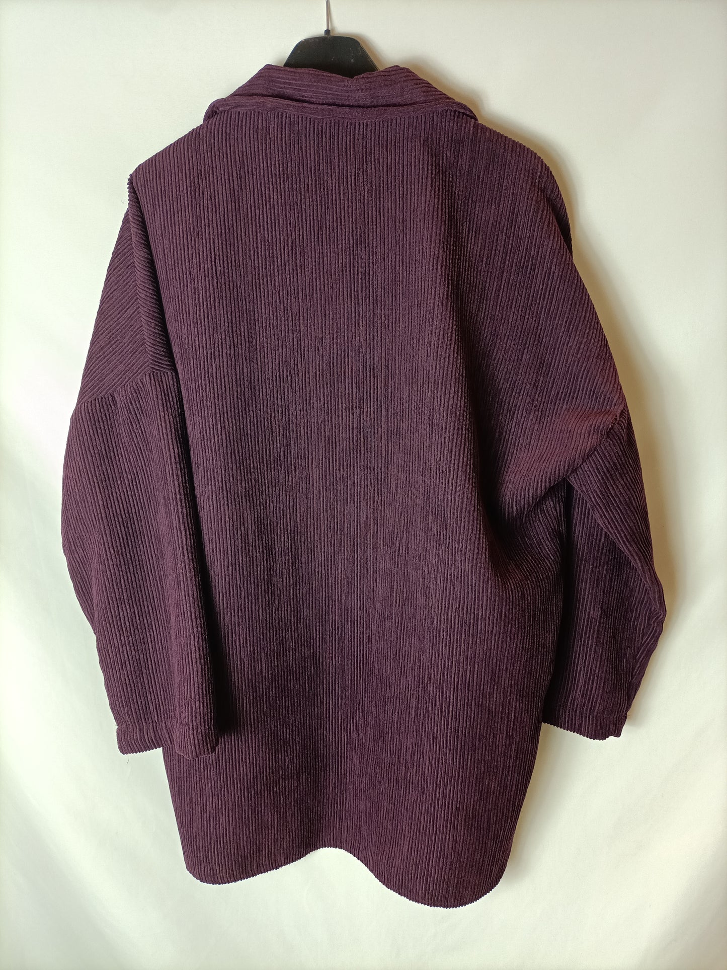 ZARA. Sobrecamisa pana color berenjena. T XS ( M)