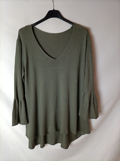 OTRAS. Jersey verde manga volante. T S/M(tara)